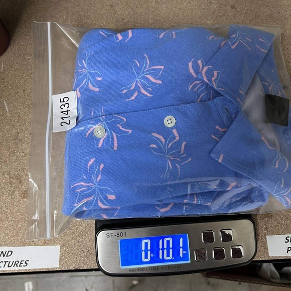 Dunning Polo Shirt Men Large Provo Golf Club Turks & Caicos Blue Floral Print L - Picture 8 of 8